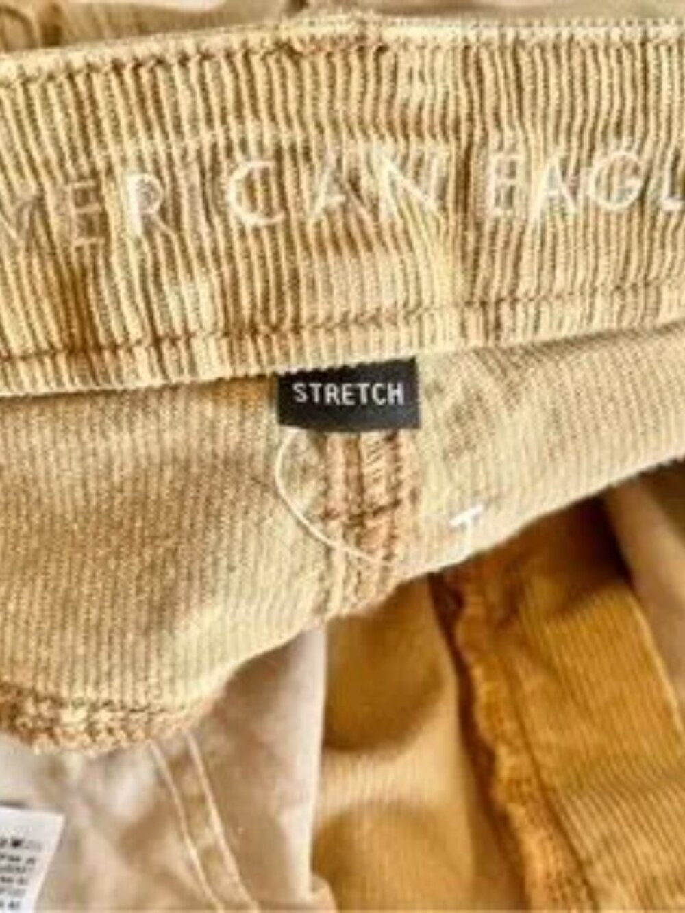 American Eagle Mom Stretch Corduroy Straight Leg High Rise Jeans Reg Size 8 - Picture 8 of 12